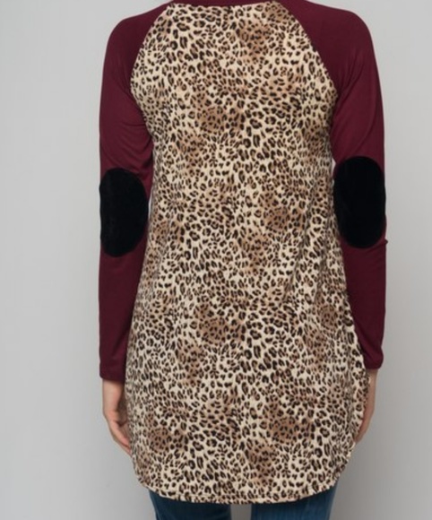 Animal print tunic with elbow patch on long sleeve - Picture 3 of 4